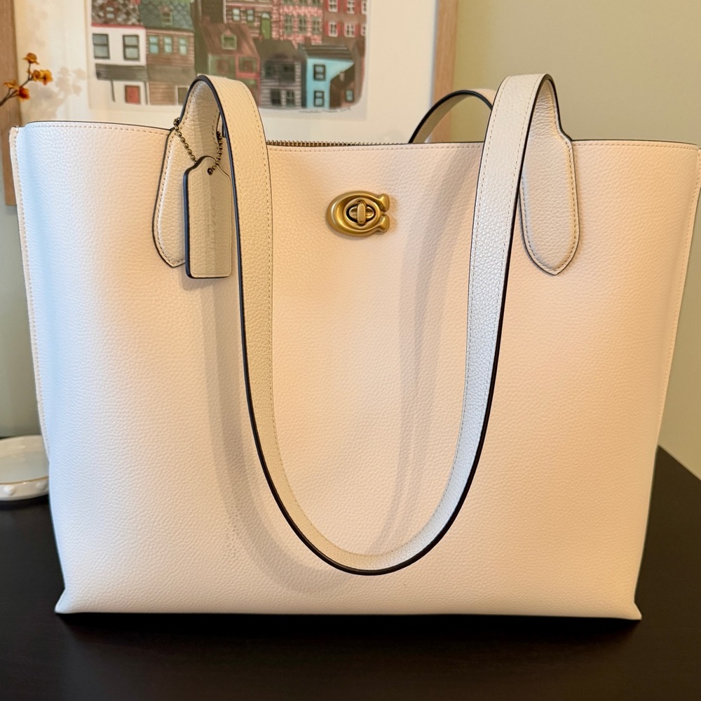 Coach Willow 38 Tote in Chalk with Brass Hardware - Picture 2 of 9